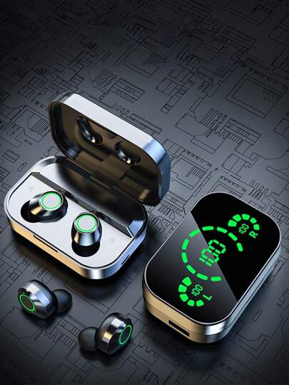 GENAI True Wireless Earphones With Dual LED Display . Sleek Metal Design, Long Battery Life, And Reliable Fit