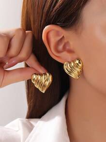 9 Pairs/Sets Of Random Styles Stainless Steel Cast Flowers/Bowknot/Wings And Other Geometric Earrings, Simple Fashionable Ear Ornaments Suitable For Women's Daily Wear