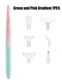 Sparkling DIY Diamond Painting Pen - Wall Art Tool For 5D Embroidery, Nail Art, And Star Sequin Designs - Easy-To-Use Point Drill Pen(1 Pen + 6 Replacable Tips)