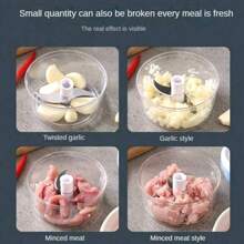 1pc Multi-Functional Kitchen Hand-Pull Garlic Grinder Seasoning Mixer, Meat Chopper, Kitchen Utensil