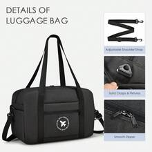 40x20x25 瑞安航空认证大容量可折叠轻便旅行拉杆箱，带轮防水，可放置于座椅下方，适合度假、健身、运动、过夜旅行，是送给女性、男性、妈妈、朋友、她、女孩的理想圣诞节和生日礼物之选——也是理想的学习用品和机场旅行配件。 - 灰色 - 查看 5