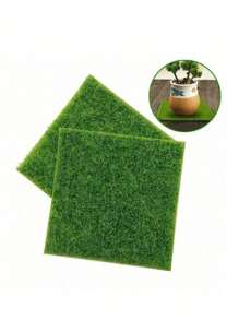 1/3/5 pièces de carrés d'herbe artificielle verte vive, décoration DIY, texture réaliste, effet de feuillage détaillé, idéal pour les projets DIY, parfait pour les cadeaux d'anniversaire et les accessoires de vacances, miniatures de jardin de fées, ornements de Noël et de Pâques