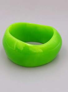1pc Asymmetrical Wide Resin Bracelet For Women, Fashionable And Versatile
