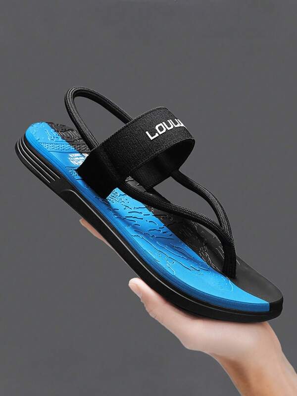 Fashionable Color Block Men's Sandals, Patchwork Design, Minimalist And Lightweight, Suitable For Daily Beach, Casual Wear And Summer Outing, Showcasing Trendiness And Comfort