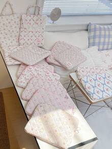 1 件粉色花卉图案平板电脑包 11 英寸电脑包，彩色可爱保护套小包文件袋笔记本电脑内胆包电脑手提包 11 英寸便携式桌包适用于 Mac Book ASUS 平板电脑手提包保护套 9-11 英寸兼容 iPad Air 4 Pro 11 Mini 5 iPad 保护套兼容三星防震袋包返校学校用品包适用于学校工作笔记本电脑包女士 Mac Book 保护套