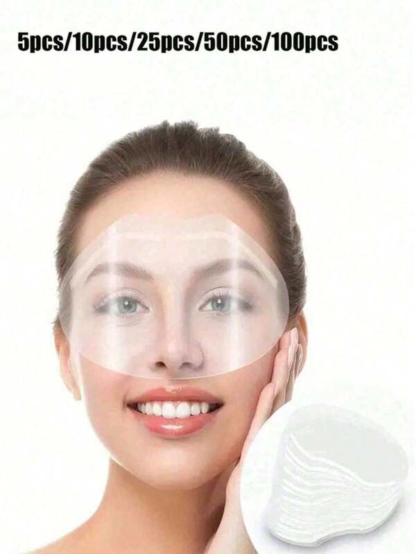 5/10/25/50pcs Shower Facial Eye Mask, Transparent Sunshade Eye Protection, Eyebrow Protection, Shower Water Baffle, Suitable For Eyelash Extension Surgery And Postoperative Care Of Eyelids, Salon Supplies,Transparent Face Visors Face Eye Protector Hair Cutting Eye Protection Mask Hair Cutting Shield