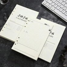 1 Pc A5 Size 2026 English Calendar Refill Pages, 180 Sheets/360 Pages 365 Days Daily Planner, Time Management Notebook, Fits 2026 Year,For School Supplies,Back To School - A5 Loose-leaf Refill (2026 Planner Inner Pages) - View 4