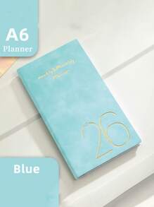 1pc/A6/2026 Planner, Portable Schedule Book, 365 Days Time Management Notebook, Weekly Planner, Daily Planner, Diary, Back To School, School Supplies, 2025-2026 Agenda