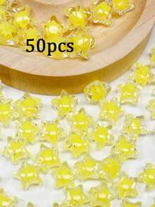 50pcs/Pack 11mm Acrylic Multicolor Star Beads For DIY Jewelry Making, Suitable For Bracelets, Necklaces, Garlands, Kids Crafts And Other DIY Projects - 11mm Inner Color Five-pointed Star - View 6