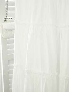 女士白色拼布蛋糕裙，A字飘逸松紧腰百褶裙，适合冬季、圣诞节、春节，可搭配针织开衫