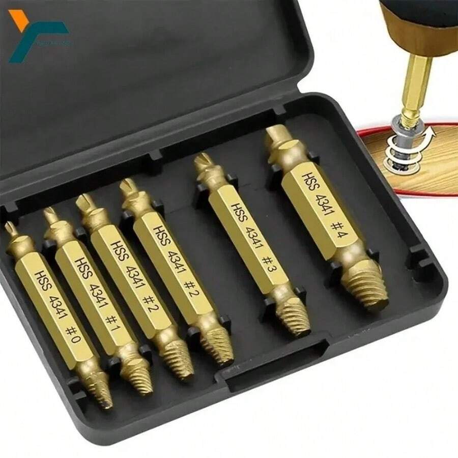 损坏螺丝取出器套装 HSS 钻头 剥落破损螺丝取出器 小型轻松快速取出套件 轻松拆除电动工具
