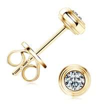 XUJIA 1 Pair 925 Sterling Silver Round Cut 3mm-0.1ct Moissanite Women's Fashion Small Hoop Earrings, Jewelry Gift For Valentine's Day Anniversary, Birthday Present For Girlfriend