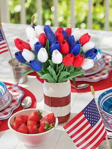 15pcs 13inch Artificial Tulip Flowers, Fake Plants - Multicolor - View 8