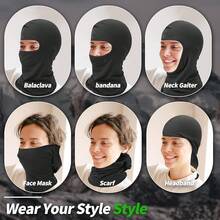 LONGKING Storm Hats, Ski Mask, Balaclava For Women And Men – UV Protection, Windproof And Warm, Motorcycle Riding, Snowboarding For Cycling Outdoor Sports - 軍綠色 - 查看 9