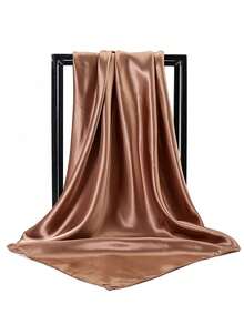 1件装女士纯色缎面大方巾/头巾,头巾配饰,光滑柔软的缎面披肩/围巾,经典百搭设计,适合日常佩戴,也可作为连衣裙围巾。 - A - 查看 29