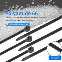 300pcs Heavy Duty Nylon Cable Ties, Self-Locking Adjustable Waterproof Non-Slip For Outdoor Cables, Garden & Home Organization - Durable Multi-Size Cord Organizer