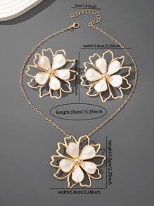 1 Set schöner, eleganter Blumen-Halskette und Ohrringe, modisches Blumen-Schmuckset für den täglichen Gebrauch, Urlaub