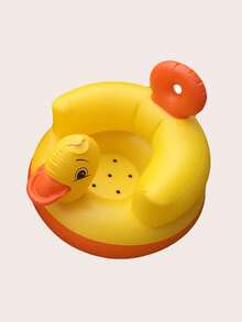 1pc Foldable Inflatable Baby Sofa With Cute Duck & Bear Design, Anti-Slip Bathtub Seat For Infant Sitting & Bathing