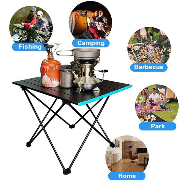 Aluminium Campingtisch Rolltisch Klapptisch Falttisch Gartentisch Schwarz Camping