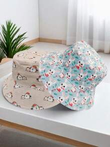 Men's Large Size Bucket Hat Double-Sided Digital Tropical Rainforest Bohemian Style Sun Hat, Polyester Fabric, Quick-Drying, UV Protection, Suitable For Spring, Summer And Autumn