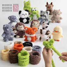 圣诞驯鹿手工DIY材料扭杆柔韧娃娃材料包法兰绒珊瑚绒雪尼尔毛毡棒可爱娃娃迷你动物牦牛熊狐狸鲨鱼加密多功能花束礼品钥匙扣艺术项目卧室吊坠装饰圣诞节毕业生日 - 動物A組 - 查看 2