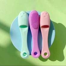 2/4 piezas Cepillo de silicona suave con forma de dedo para limpieza facial, eliminación de puntos negros, cepillo de nariz, cepillo exfoliante para limpieza facial, herramienta de cuidado