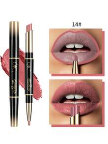 QIC Long Lasting Waterproof Christmas Gift Matte Lipstick & Lip Liner Set Long-Lasting Waterproof Double-Ended Non-Stick Cup High Pigmented Lipstick And Liner Pencil Smooth Texture Full Coverage Nude To Red Shades For All Day Wear Women Cosmetics Lips Makeup For Valentine's Day , Mother's Day Gifts - Multicolor - View 22