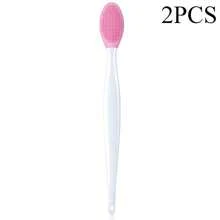 2 piezas Cepillo de limpieza facial de silicona 2 en 1, Exfoliante facial suave de doble cara, Sin formaldehído, Sin perfume, Para eliminar los puntos negros y el vello nasal, Limpieza suave
