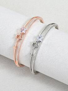 Shinny Star Rhinestone Bracelet For Girl Popular Gift Part Casual Accessory