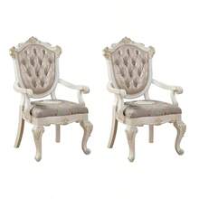 Rose Gold And Pearl White Tufted Arm Chair (Set Of 2)-2107 - Multicolor - View 1