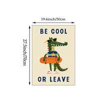 1pc Be Cool Crocodile Skateboard Wall Art Picture Eclectic Animal Nursery Prints Canvas Paintings Boys And Girls Poster Colorful Decor For Kids Room,Playroom,Toddler Room Decor Gift For Him No Framed - Multicolor - View 7