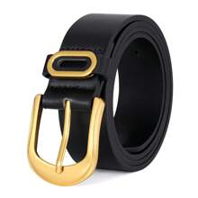 1pc Plus Size Women PU Leather Belt Decor Swing Dress, Sweet Design For Daily Wear Summer, School