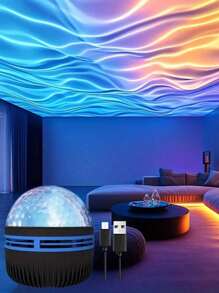 1pc Aurora Night Light - Northern Lights Projector With Remote Control - Room LED Lamp, Mini Night Light Projector Ambience Lighting For Bedroom/Ceiling/Party Decor - Multi-color light - View 14