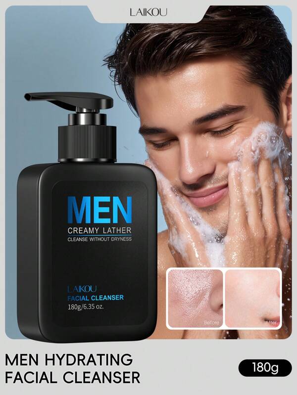 LAIKOU 1 Pc Clean Pores LAIKOU Men Facial Cleanser,180g Minimize Pores Moisturizing Cleanser Oil Control Face Wash For Women All Skin Types Gift For Father, Father's Day