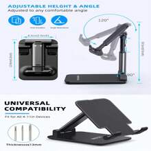 VIKEFON Foldable Mobile Phone Holder Stand Tablet Desk Mount Table Adjustable Desktop Live Slouchy Bracket Support For All Phones Compatible With IPhone, Android Phone, Gift For Birthday, Family, Friends Phone Stand, Phone Accessories Compatible With IPhone, Android Phone, Gift For Birthday, Family, Friends