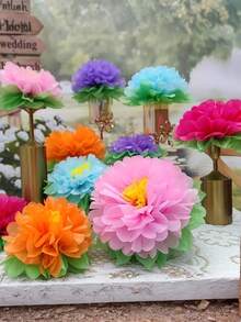 10 个彩色纸泡泡 - 鲜艳多彩的装饰品，适合狂欢节、生日、婚礼和毕业派对、节日派对装饰、工艺用品 - 彩色 - 查看 7