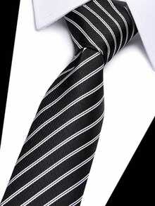 4 Pcs Men Blazer Jacket Vest Pants Stripe Tie Lapel Collar Two Button For Evening Prom Dinner Wedding Banquet Men Classic Commuting Suit - Màu xanh lam - Xem 2