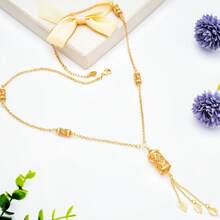 5 件 18K 镀金铜花蕾和水果形防水耐用首饰套装，包括长项链和耳环，优雅休闲度假风格，适合婚礼、派对、日常穿着，送给女士的礼物