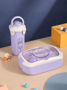 2 Pieces/Set Large Capacity Lunch Box And Water Cup Set, Portable Insulated Lunch Box, Grid Design, Equipped With Sauce Box, PP Material, Very Suitable For Commuting To Work, Students Carrying Lunch, Suitable For Microwave Ovens, Dishwashers, Back To School Gifts, Etc