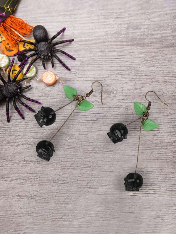 1 Paar Gothic-Schädel-Kirsch-Ohrringe nickelfrei, rote skurrile Halloween-Party-Accessoires, einzigartige Ohrhänger für Frauen, personalisierter Kostümschmuck, exquisite Handwerkskunst, Geschenk