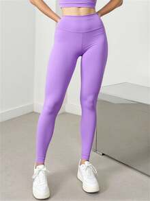 Leggings deportivos mujer lila | Tiro alto, moldeadores y cómodos. Ajuste perfecto, cómodos, diseño moderno e innovado, tela elástica y transpirable. Ideales para gym, yoga, running o uso diario. - Lila Púrpura - Ver 1