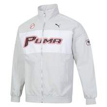 Puma Men's Sportswear SDS Relaxed Graphic Track Jacket WV Running Jacket Fitness Training Jacket Casual Tops - Grey - View 1