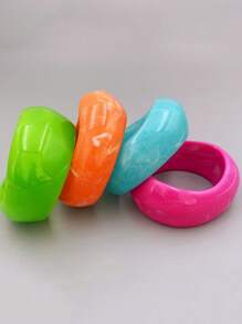 1pc Asymmetrical Wide Resin Bracelet For Women, Fashionable And Versatile
