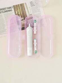 旅行电动牙刷收纳盒便携式旅行容器简易牙膏收纳盒便携式牙膏容器盒安全存放牙刷头适合日常和旅行露营居家商务返校使用旅行必需品