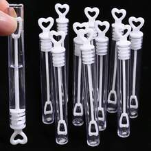 48/24支迷你泡泡棒 - 白色心形（不含泡泡液），派对礼品，课堂奖励，情人节/婚礼/生日礼物，嘉年华奖品，可爱泡泡管