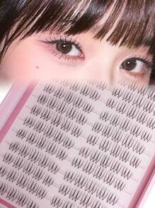 PALM LASHES 120Clusters Korean Girl Group U-Shaped Makeup Artist Essential Clear Band Eyelashes Handmade C Curl Upper Lashes Cartoon Fairy Hair Natural Day Korea Style DIY Cartoon Anime Style
