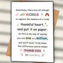 1pc Heartfelt Thank You Card (12cm X 17cm), Premium Paper, Thank Teachers, Mentors, Educators, Colleagues, Suitable For Appreciation, Graduation, Teachers' Day, Retirement, School - Capture The Genuine Gratitude