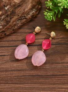 2 pièces Pendentif à gland en résine baroque goutte d'eau, boucles d'oreilles élégantes pour dames avec texture marbre cœur doré et faux jade. Parfait pour les vacances, les fêtes et le port quotidien. Conçu pour les femmes sexy à la recherche de dopamine. Chaque résine a une couleur et un motif uniques. Les marques d'entrée sont normales.