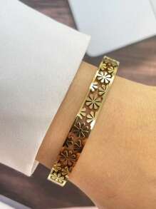 Pulseira dupla STYLEVER com fivela de ferradura dourada, cravejada com diamantes coloridos, corrente de aço inoxidável, combinada com pulseira estampada, estilo único e requintado