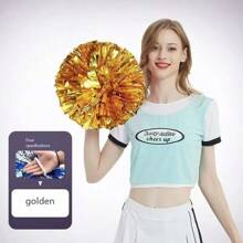 1pc Cheerleader Pompom, Plastic Hand Shaking Flowers Ball For Dance Performance Props Halloween